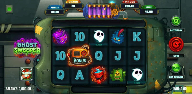 Ghost Sweeper - 5x3 ızgaralı ana oyun ekranı